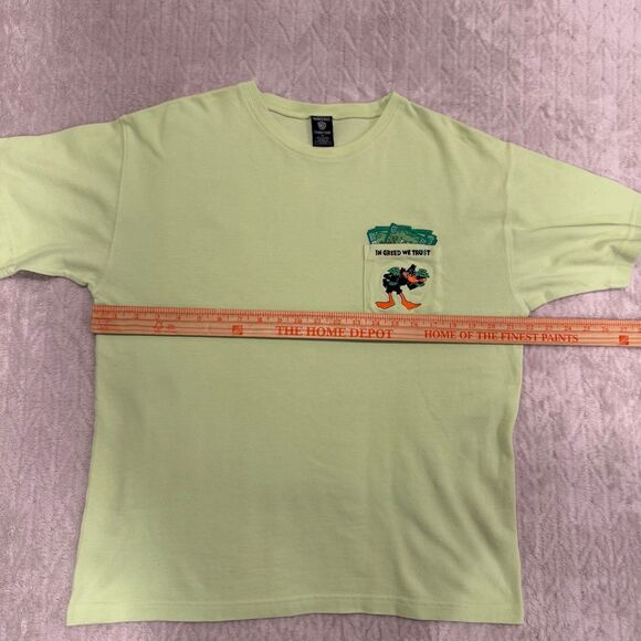 Vintage Warner Bros Studio Daffy Duck “In Greed We Trust” embroidered Shirt Sz M - Picture 7 of 7